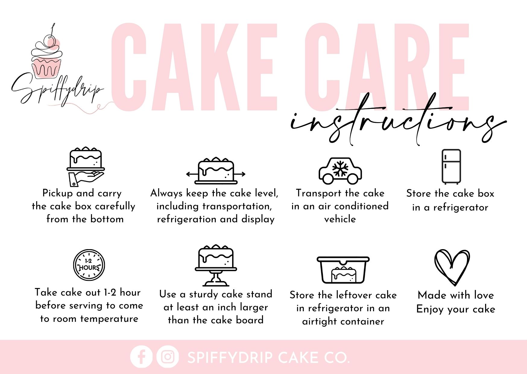 Cake Care Instructions